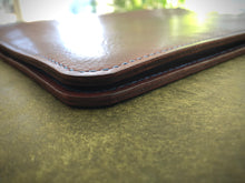 Load image into Gallery viewer, Minimalist Journal Cover | A4 | Brown with blue stitching